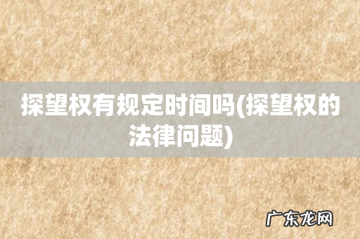 探望权的法律问题 探望权有规定时间吗