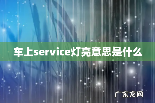 车上service灯亮意思是什么