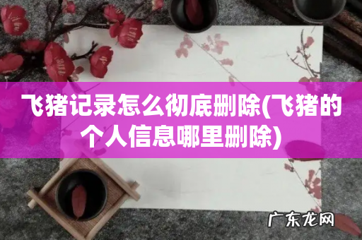 飞猪的个人信息哪里删除 飞猪记录怎么彻底删除