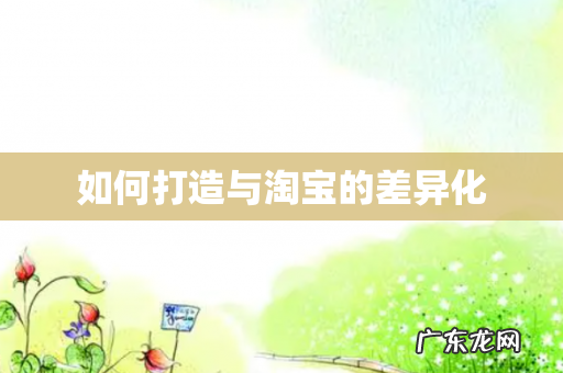 如何打造与淘宝的差异化