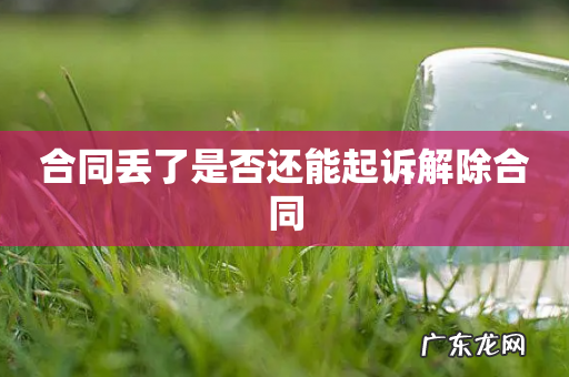 合同丢了是否还能起诉解除合同