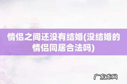 没结婚的情侣同居合法吗 情侣之间还没有结婚