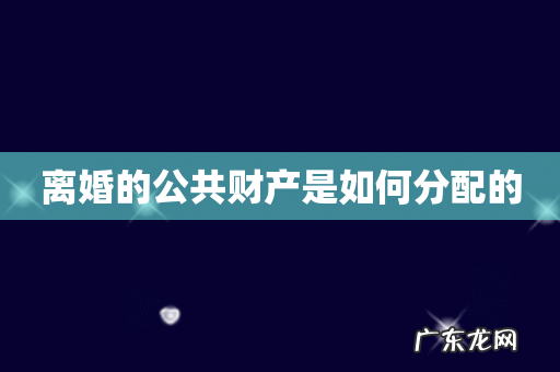 离婚的公共财产是如何分配的
