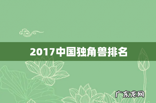 2017中国独角兽排名