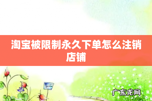 淘宝被限制永久下单怎么注销店铺