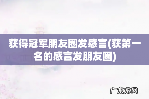 获第一名的感言发朋友圈 获得冠军朋友圈发感言