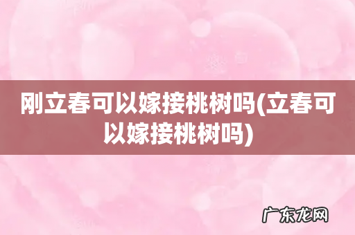 立春可以嫁接桃树吗 刚立春可以嫁接桃树吗