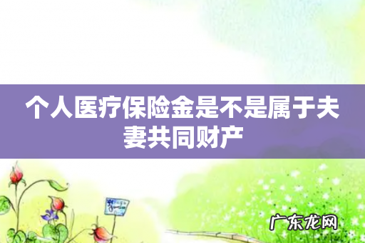 个人医疗保险金是不是属于夫妻共同财产