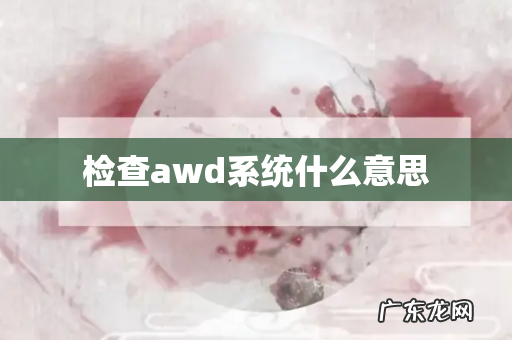 检查awd系统什么意思