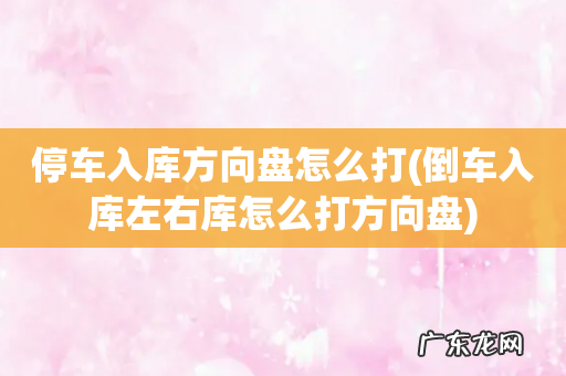 倒车入库左右库怎么打方向盘 停车入库方向盘怎么打