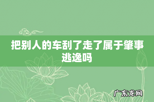 把别人的车刮了走了属于肇事逃逸吗