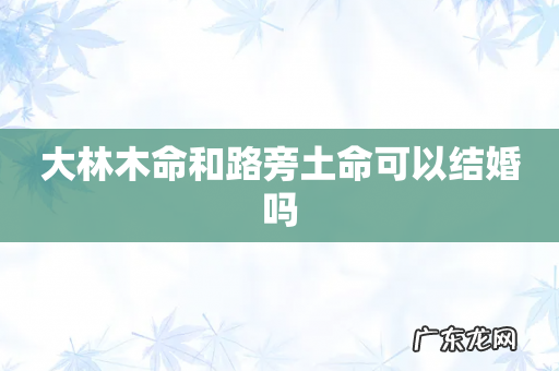 大林木命和路旁土命可以结婚吗