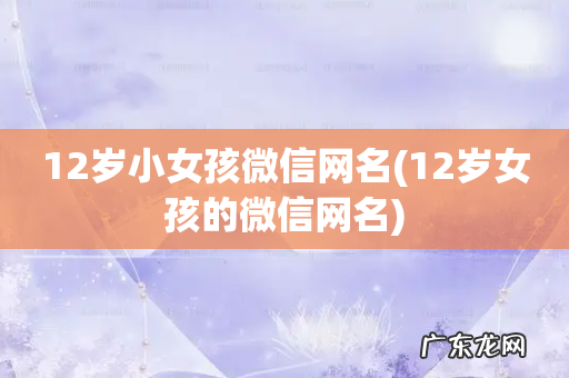 12岁女孩的微信网名 12岁小女孩微信网名