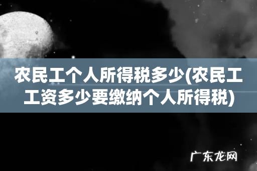 农民工工资多少要缴纳个人所得税 农民工个人所得税多少
