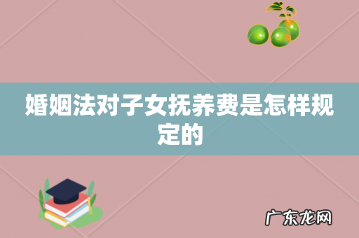 婚姻法对子女抚养费是怎样规定的