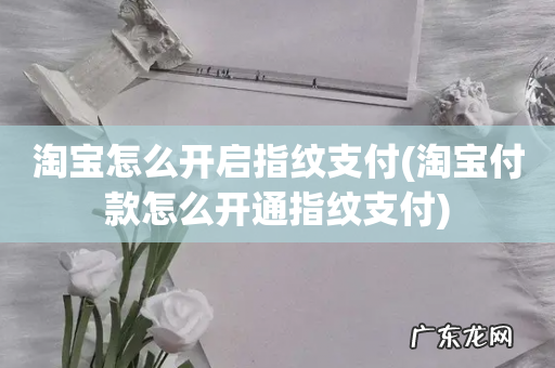 淘宝付款怎么开通指纹支付 淘宝怎么开启指纹支付
