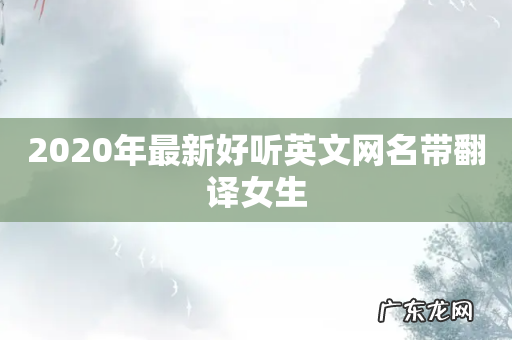 2020年最新好听英文网名带翻译女生