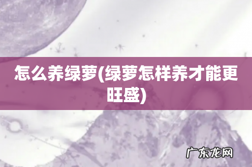 绿萝怎样养才能更旺盛 怎么养绿萝