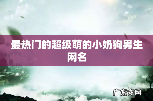 最热门的超级萌的小奶狗男生网名