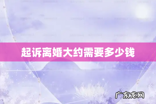 起诉离婚大约需要多少钱