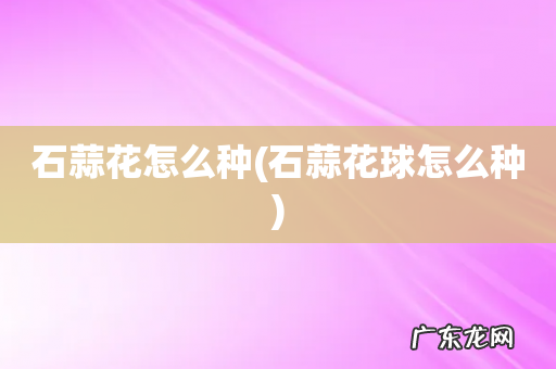 石蒜花球怎么种 石蒜花怎么种