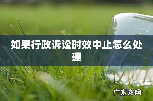 如果行政诉讼时效中止怎么处理