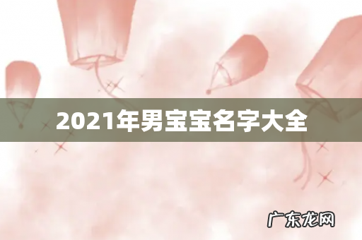 2021年男宝宝名字大全