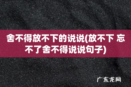 放不下 忘不了舍不得说说句子 舍不得放不下的说说