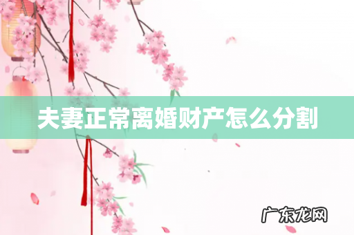 夫妻正常离婚财产怎么分割