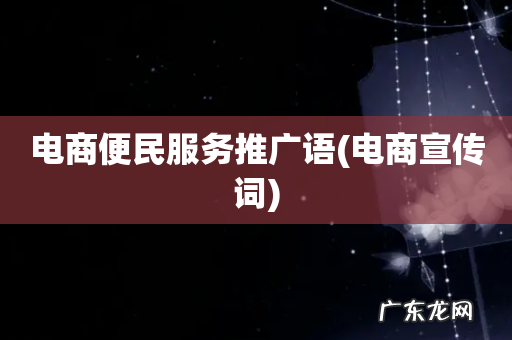 电商宣传词 电商便民服务推广语