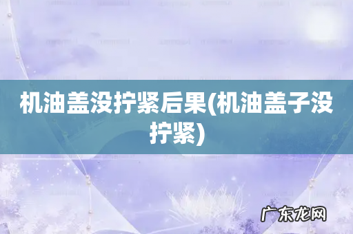 机油盖子没拧紧 机油盖没拧紧后果