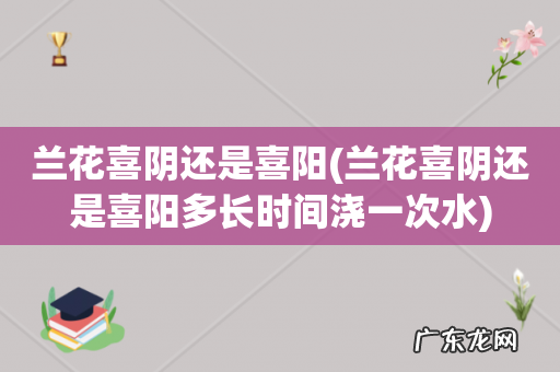 兰花喜阴还是喜阳多长时间浇一次水 兰花喜阴还是喜阳