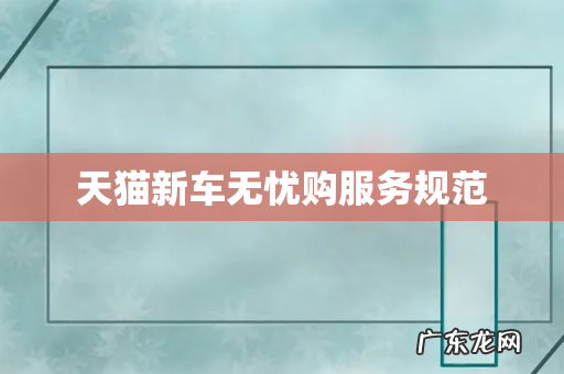 天猫新车无忧购服务规范