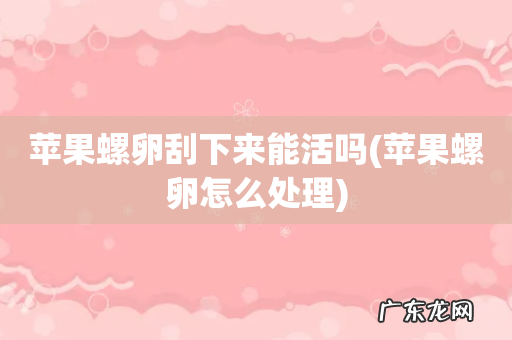 苹果螺卵怎么处理 苹果螺卵刮下来能活吗