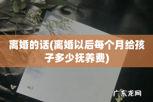 离婚以后每个月给孩子多少抚养费 离婚的话