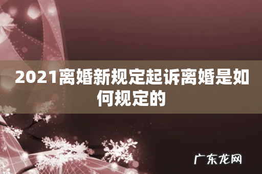 2021离婚新规定起诉离婚是如何规定的
