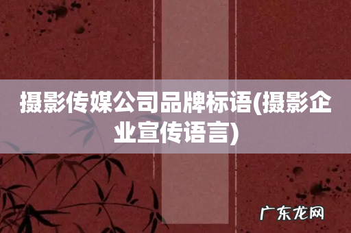 摄影企业宣传语言 摄影传媒公司品牌标语