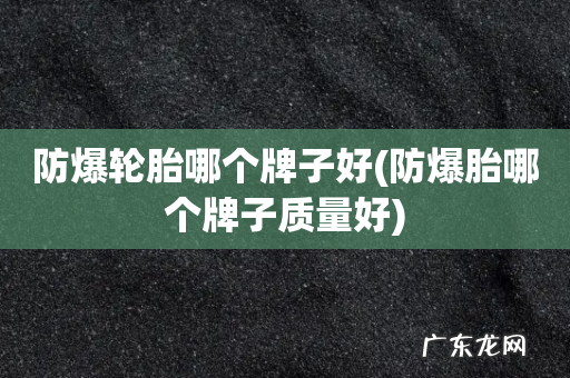 防爆胎哪个牌子质量好 防爆轮胎哪个牌子好