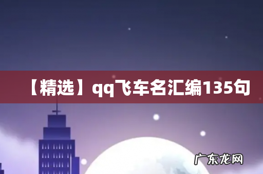 【精选】qq飞车名汇编135句