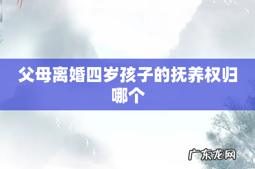 父母离婚四岁孩子的抚养权归哪个