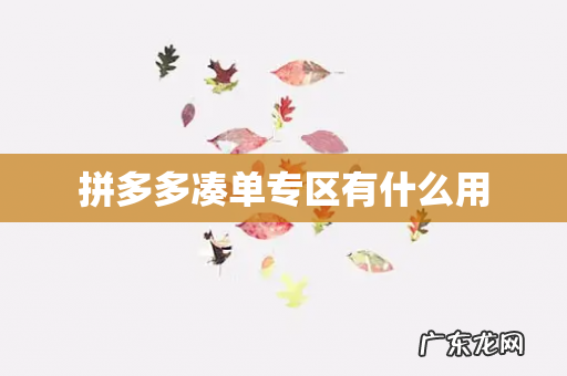 拼多多凑单专区有什么用