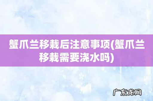 蟹爪兰移栽需要浇水吗 蟹爪兰移栽后注意事项