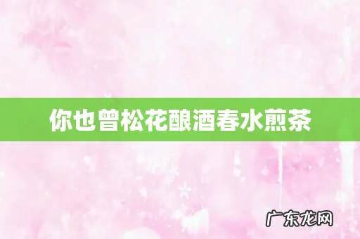 你也曾松花酿酒春水煎茶