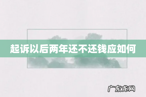 起诉以后两年还不还钱应如何