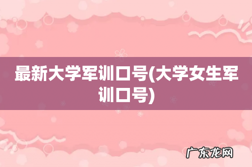 大学女生军训口号 最新大学军训口号