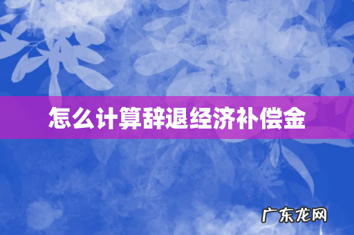 怎么计算辞退经济补偿金