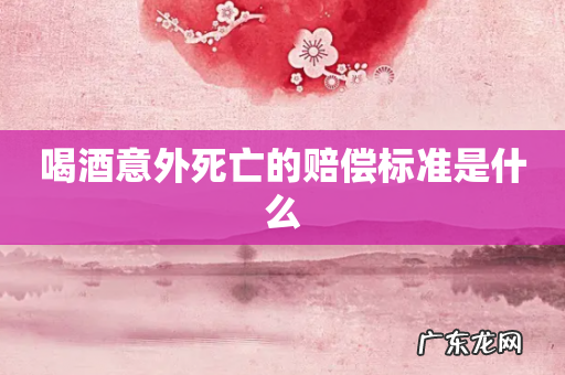 喝酒意外死亡的赔偿标准是什么