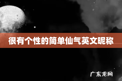 很有个性的简单仙气英文昵称