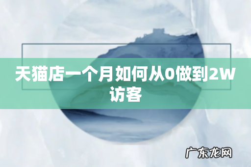 天猫店一个月如何从0做到2W访客