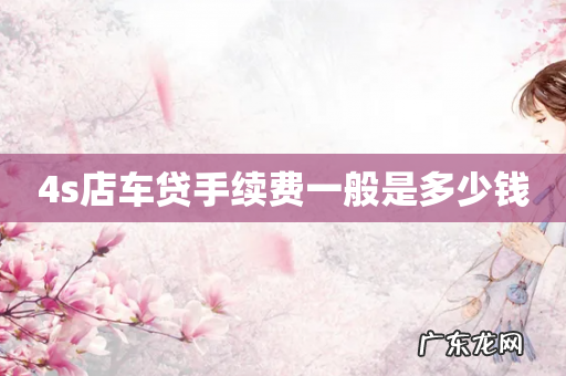 4s店车贷手续费一般是多少钱